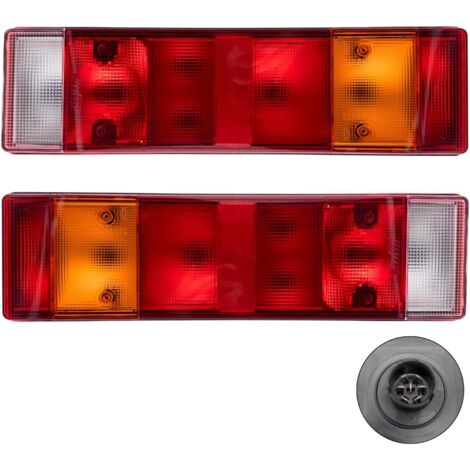 24V LKW Heckleuchten Set mit Austrian Socket 7-polig / 5-polig ADR ECE für Anhänger Actros Atego Axor