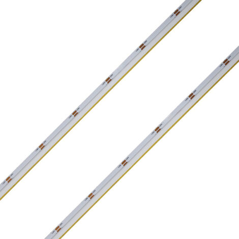 24V Striscia Led COB Illuminazione Laterale 10W/M 100lm/W CRI Ra93 Angolo 180 Dimmerabile IP20 Sezione Taglio 33.3mm Bianco Caldo 3000K MS12683