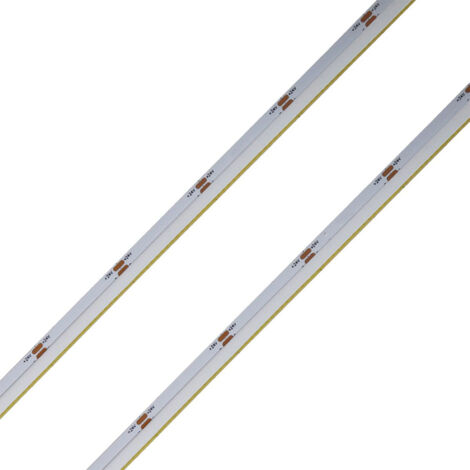 24V Striscia Led COB Illuminazione Laterale 10W/M 100lm/W CRI Ra93 Angolo 180 Dimmerabile IP20 Sezione Taglio 33.3mm Bianco Neutro 4000K MS12684
