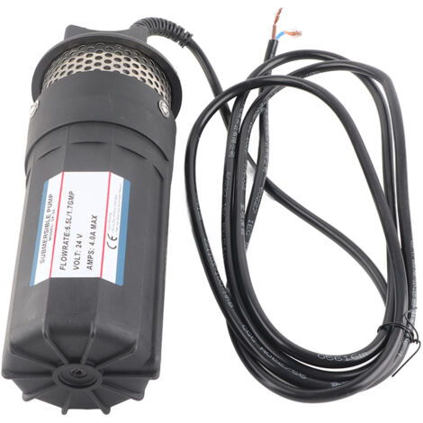 24V Tauch-Solarwasserpumpe, 70m Förderhöhe, 6,5L/min Fördermenge, für Brunnen, Bewässerung und Teiche, Farbe: schwarz.