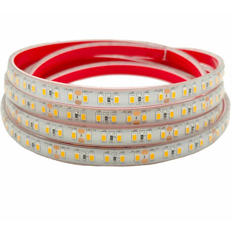 24V Warm White LED Strip 3000K, 5M8mm Waterproof IP67 Double Row LEDs 2835 SMD Strip Light for Kitchen