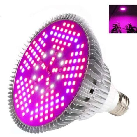 24W Ampoule de Culture à LED, Panneau Haute Puissance  E27 à Spectre Complet 200LED  Hydroponiques à Effet de Serre à LED Plante à Fleurs en Pot pour Ampoule de Culture à l'intérieur