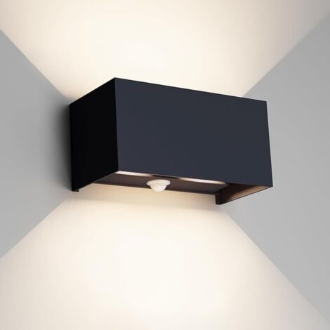 24W Applique avec détecteur de mouvement,Applique murale exterieur/interieur,IP65 4000K,Applique détecteur de mouvement,Anthracite