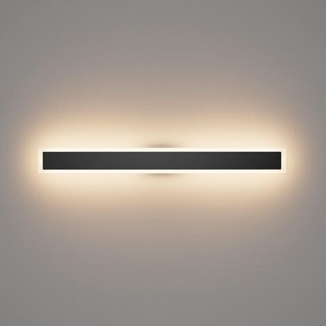 24W Applique Longue LED Villa Applique Murale Villa Porche Applique extérieure IP54 Appliques Murales Étanches Noir Longue Extérieure Lampe de Jardin-80CM, Blanc Chaud 3000K