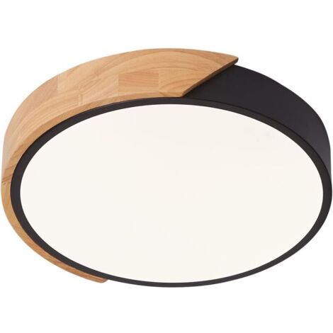 24W LED Ceiling Light, Neutral White 4500K, 1600LM, Modern Round Wooden LED Ceiling Light, Ø30cm, for Living Room, Hallway, Home, Office, Porch