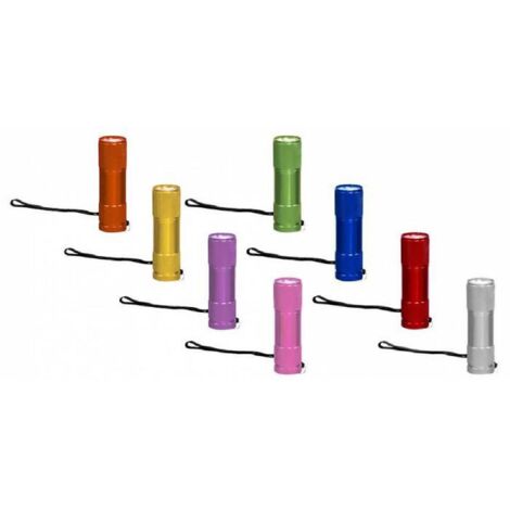 24x Mini Lampe Torche En Aluminium 9 Leds -display-