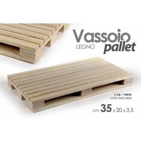24x Mini-Paletten Holztablett 35 x 20 x 3,5 h