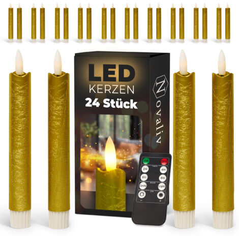 24x Novaliv LED-Kerze  Echtwachskerzen