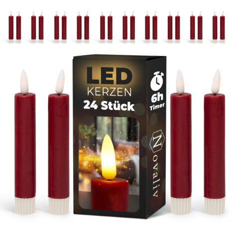 24x Novaliv LED-Kerze  Echtwachskerzen