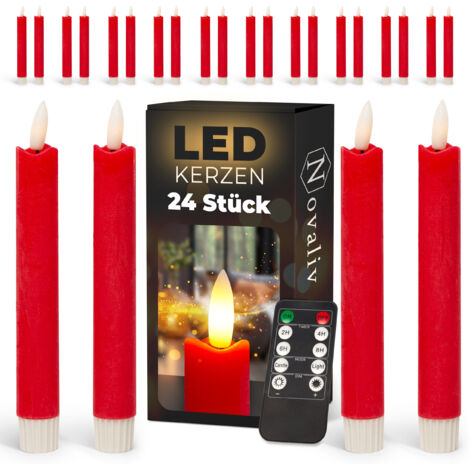 24x Novaliv LED Kerze  Echtwachskerzen
