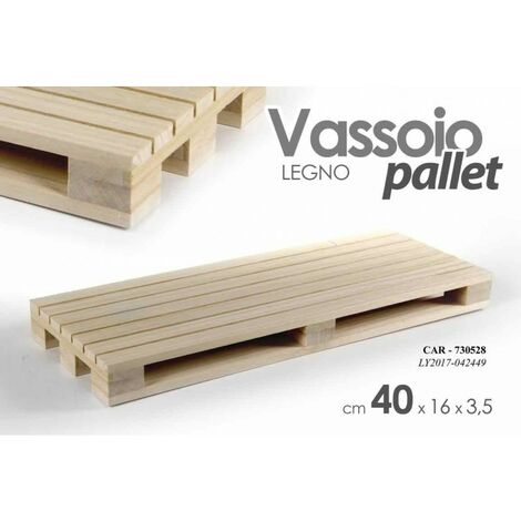 24x Vassoio in legno mini pallet 40 x 16 x 3.5 h