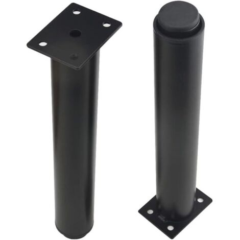 (25-42 cm, nero) Set di 4 gambe per mobili in metallo regolabili e robuste per tavoli, letti e divani