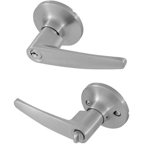 25-45mm Serrure De Porte De Salle De Bain Mcanique  Levier De Porte D'entre Droite, Nickel Satin
