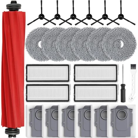 25 - Accessoire robot aspirateur - Kit entretien Roborock - Brosse principale latérale filtre HEPA sac poussière tampon nettoyage - Pour Qrevo Pro S MaxV - Multicolore - 20x15x5cm