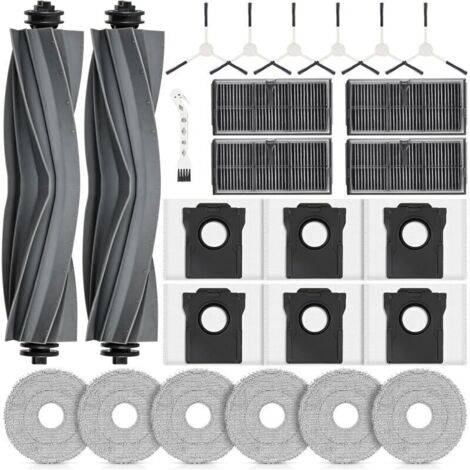 25 accessori per robot aspirapolvere DREAME L10s Pro Ultra Heat / L10s Ultra Gen 2 / X30 Ultra / MOVA E30 Ultra. 2 spazzole principali, 4 filtri, 6 panni, 6 sacchetti per la polvere, 6 spazzole latera