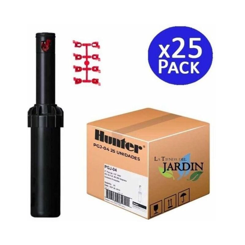 

25 Aspersor Hunter PGJ-04 1/2', Alcance 4,3 a 11,6 m