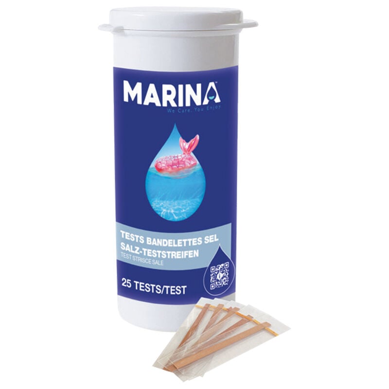 25 bandelettes de test pour analyse eau piscine désinfection au sel Marina