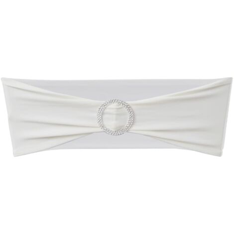 25 bandes de chaise décoratives extensibles crème CFW90749