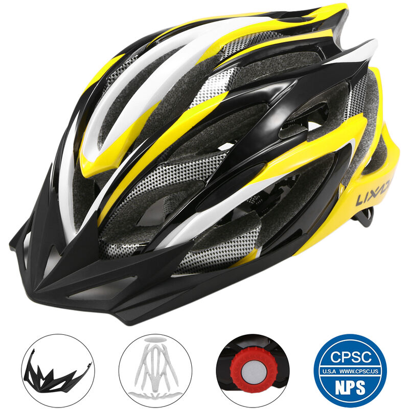 25 Belüftungsöffnungen Ultraleichtes Integral-geformtes EPS Outdoor Sports Mtb/Rennradfahren Mountainbike Fahrrad Verstellbarer Skating-Helm,Gelb