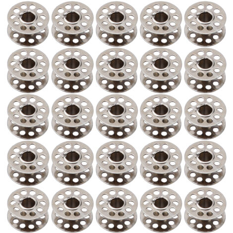25 bobines en acier inoxydable pour machine à coudre avec boîte de rangement pratique - Idéal pour couture et broderie