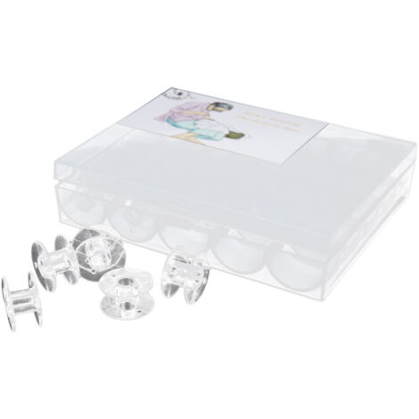 25 bobines en plastique transparent pour machine à coudre, boîte de rangement pour accessoires de couture et broderie