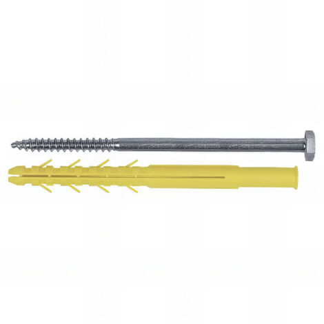 25 Chevilles longues CQLT D. 10 x 160 mm + Tirefond D. 7 x 160 mm - Tête hexa. 13 mm - Zingué
