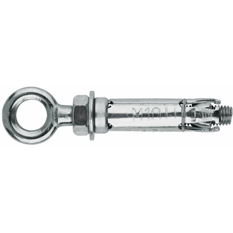 Cheville à ailettes en acier pour charges lourdes - Piton - Zingué M8 x 50 Ø14 - Boite de 50