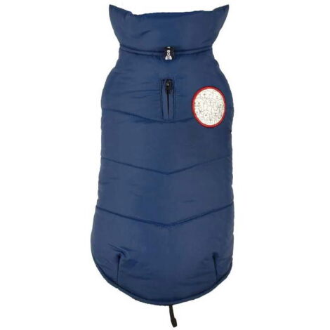 25 cm: Giubbotto piumino modello Dog imbottito impermeabile blu per cani