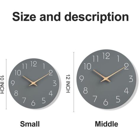 25 cm Quarz-Wanduhr – Blau, geräuschlos. Große, moderne, batteriebetriebene Wanduhr mit gut lesbarer Anzeige, geeignet für Schlafzimmer, Wohnzimmer, Küche, Büro und mehr.