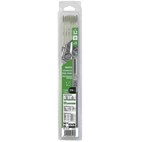 25 électrodes 316L Inox Ø 3.2 GYS 081482