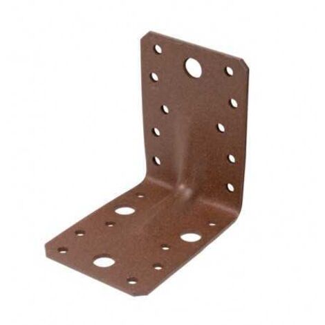 25 équerres renforcées nervurées 90x90x65mm brun rouille galvanisé Duravis Alberts