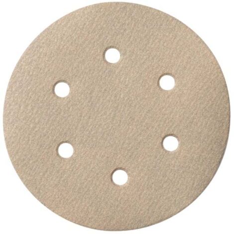 25 feuilles abrasives auto-agrippantes 150 mm, P 120, série « professional », pour peinture, vernis, mastic, pour ponceuse excentrique, corindon, avec revêtement de stéarate metabo 25 pièces