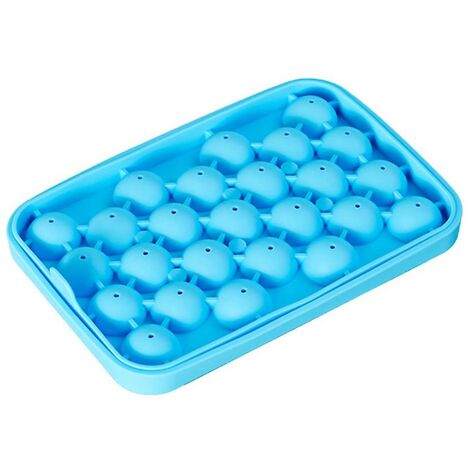 25 Gitterschalen mit abnehmbaren Deckeln, Würfelform aus lebensmittelechtem Silikon, gratis – blau