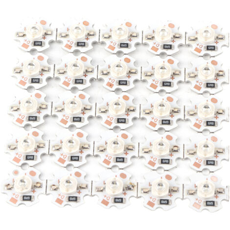 25 Hochleistungs-LEDs (1 W, 200 lm), 5 V, blauer Chip, 455–460 nm, für DIY-Beleuchtung
