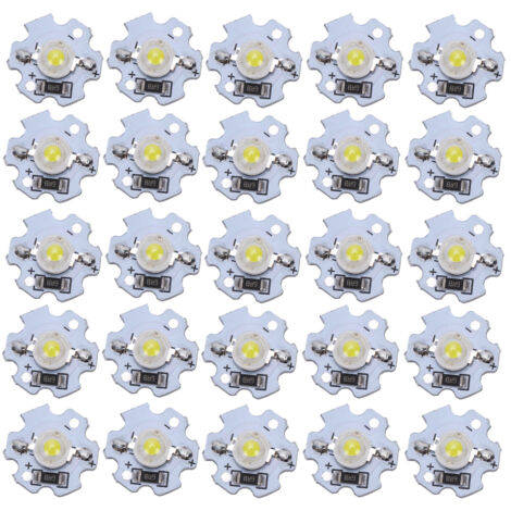 25 Hochleistungs-LEDs (1 W, 200 lm), 5-V-Chips, reinweiß (6000–6500 K) für DIY-Beleuchtung