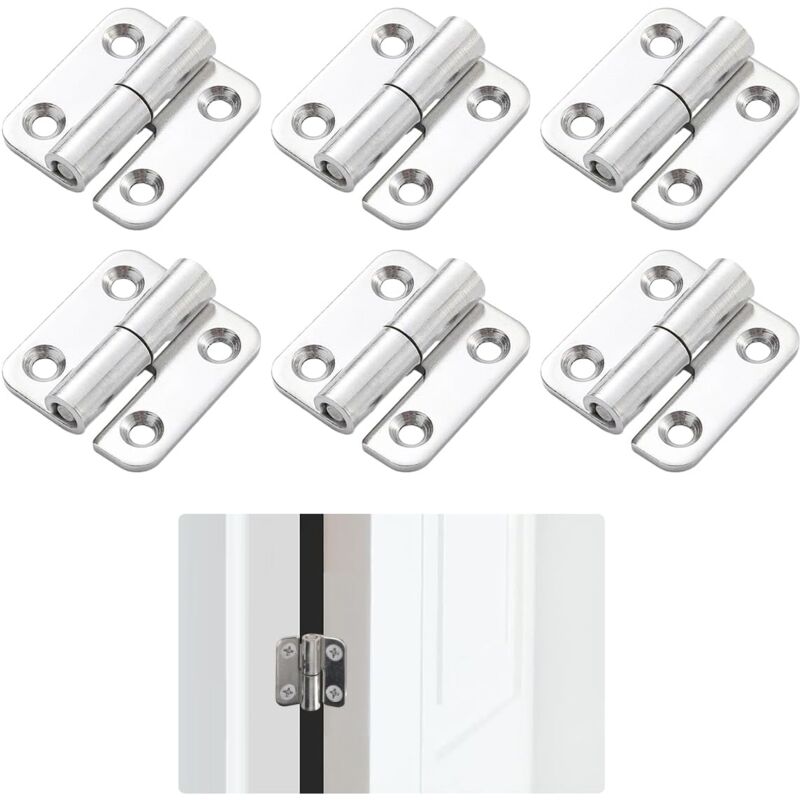Csparkv - 2.5 inch) 3pcs each for left + right, 6pcs in total, small sliding joints, each hinge is removable 304 Stainless Steel Removable Door Hinges