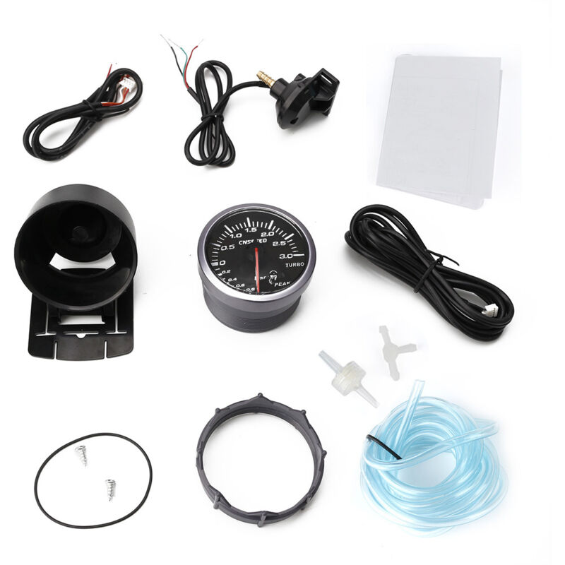 2.5 inch(60MM) GM Auto Tuning Gauge Boost Gauge 0-3BAR Turbo Boost Gauge Black Face