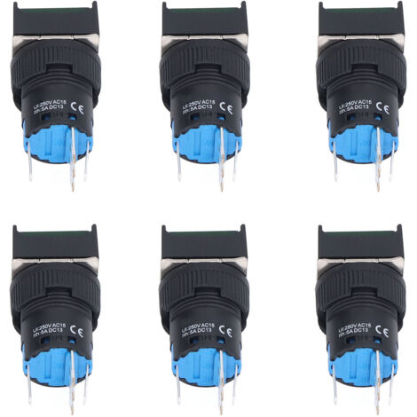 25 Interrupteurs à Poussoir Momentané 16mm avec Verrouillage Automatique et Voyant Vert 12V - Ensemble Complet