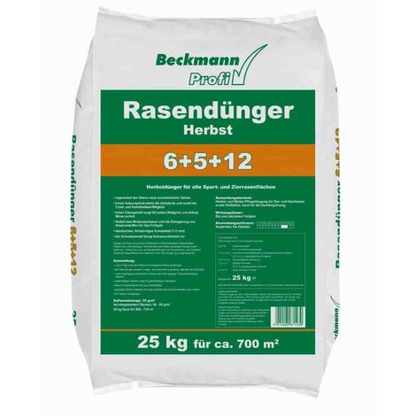 25 kg Rasendünger Herbst Beckmann NPK-6+5+12 f.ca. 700m²
