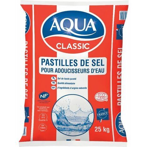 25 kg Wasserenthärter-Salztabletten – 99,9 % NaCl-Reinheit – Homogene Auflösungstechnologie – Kompatibel mit allen Wasserenthärtern