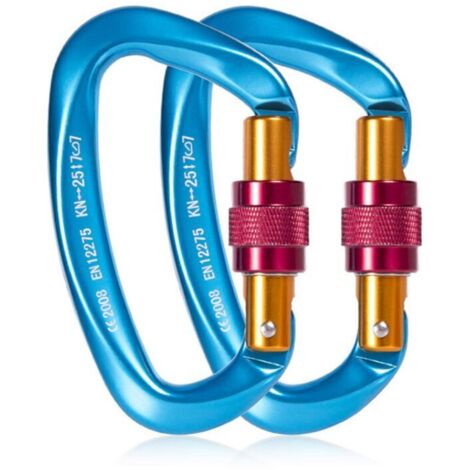 25 KN High performance screwgate carabiner for climbing, camping, hammocks