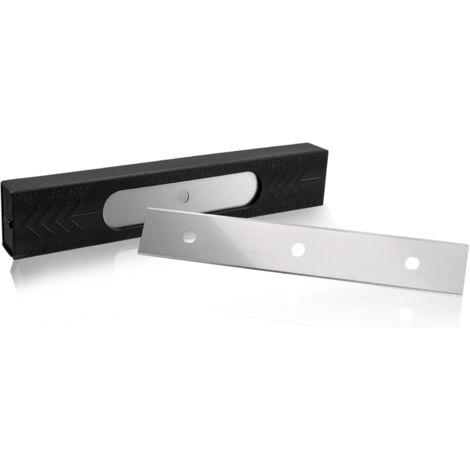 25 lames de grattoir à peinture double tranchant de 15 cm, réversibles, affûtées, avec boîte de rangement, pour grattoirs à vitre, peinture, autocollants et adhésifs