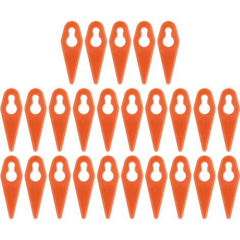 25 Lames de Remplacement en Plastique Orange pour Tondeuse et Coupe-Bordures, Accessoires de Jardin