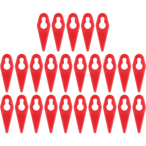25 Lames de Remplacement en Plastique Rouge pour Tondeuse et Coupe-Bordures, Accessoires de Jardin