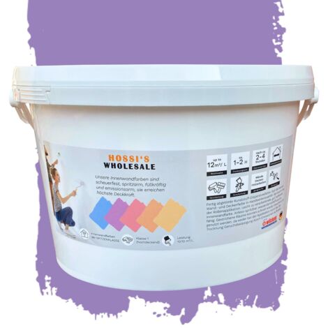 2,5 Liter Premium Klasse 1 Wandfarbe Lavande Provence  Lila Violett  tropf- und spritzgehemmt  hochdeckend  geruchslos  Edelmatt