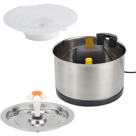 2,5-Liter-Trinkbrunnen aus Edelstahl für Haustiere mit 1,8 m USB-Kabel – Trinkbrunnen für Katzen und Hunde