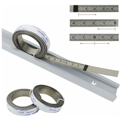 2,5 m selbstklebendes metrisches Lineal – Kratzfester Edelstahl – 13 mm Breite – Präzise Messungen für Gehrungssägen und Maßbänder – 5M-0-2
