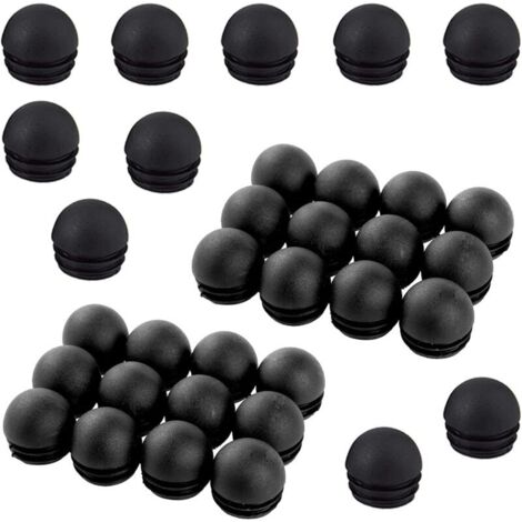 25 mm gewölbte, gerippte Möbelbeinkappen für Tische und Stühle, runde Endkappen, schwarze runde Stuhlrohrkappen, 50 Stück