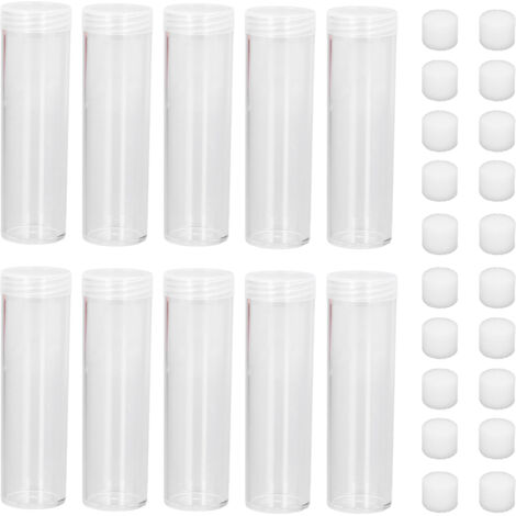 25-mm-Münzaufbewahrungsröhrchen mit schützendem Schwamm – transparent und robust