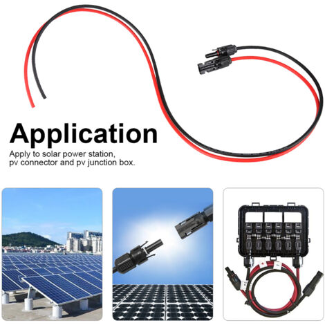 2,5 mm rotes und schwarzes Paar PV-Solarstecker mit 1 m Kabel – Schutzart IP67, 1000 V DC, 30 A, hochwertiges Kupfer- und Kunststoffmaterial